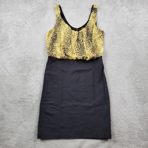 Guess Bodycon Leopard‎ Print Dress Womens Medium Sleeveless Stretch Retro - Picture 1 of 11